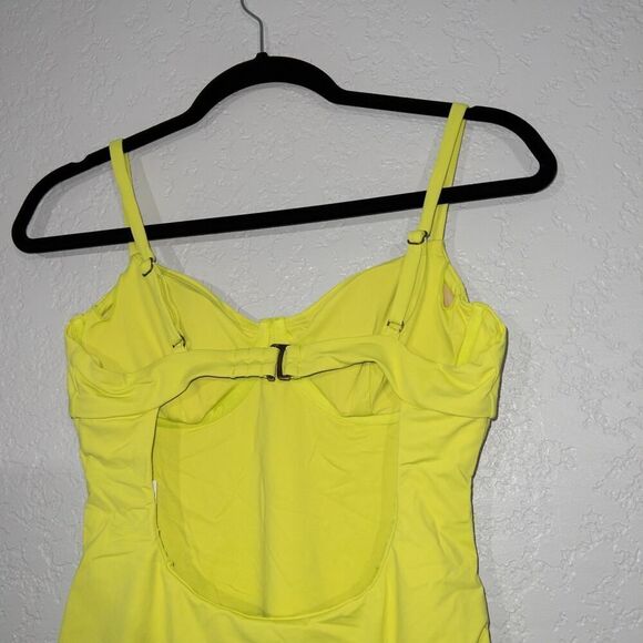 NWT Andie Neon Lemon Yellow The Bermuda One Piece Swimsuit Size Medium - Picture 6 of 8